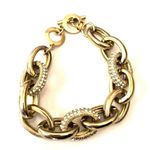 Bracelet and Earrings set Two tone w/Rhinestone Gold Photo 2