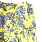 Loft Neon Yellow & Blue Floral Print Ruffle Sleeve Tank Top Photo 4