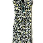 Proenza Schouler  Floral Knot Black Yellow Side Slits Midi Dress Size 6 Photo 0