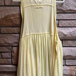 Free People We The Free Tunic Tank Dress Pleated Butter Yellow Cotton Medium Photo 1