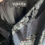 Yumi Kim Pietra Metallic Striped Velvet Maxi Dress Black Photo 9