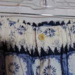 United Colors Of Benetton  Blue and White Patterned Cotton Bermuda Shorts Size S Photo 1