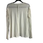 Free People Off White Lace Sleeves T-Shirt Size S Photo 2