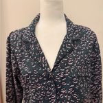 Victoria's Secret Victoria’s Secret cotton Long Sleeve Button Up Green Leopard Night Shirt Size M Photo 10