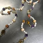 C.D. Peacock Pearl, Amethyst & Agate Necklace NWOT Purple Photo 1