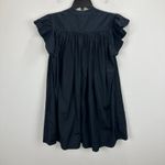 Madewell Flutter Sleeve Button Front Mini Dress Poplin Black Relaxed XS NWT Photo 13