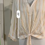 Blue Rain  yellow & white front tie shirt Photo 3