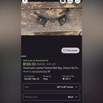 NWT Handmade Leather Gemstone Waist Belt Bag Black Photo 5