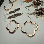 Dangle Drop, Hoop Mix Pierced Earrings Lot Of 5 Costume Jewelry Photo 9