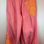 Free People NWOT FP Movement Baller Embroidery Cotton Pink Orange Pants Size XS Photo 0
