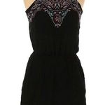 Xhilaration Black embroidered open back halter romper size medium Photo 0