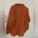 NWT Flannel Shacket Fleece Warm Soft Teddy Jacket Button Size L Orange Brown New Size L Photo 4