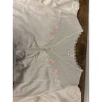 Barbizon Vintage Pale Cream Floral Embroidered Elegant Lace Trim Long Robe 1X Photo 9