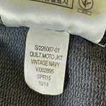 Gap ‎ Womens Quilted Moto Knit Jacket M Navy Faded Zip Cuffs Collarless Bikercore Photo 8