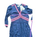 Ba&sh Robe Tanina Navy Blue Embroidered V-Neck Midi Dress NWT Photo 7