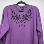 Colleen Lopez Sweater Womens 3X Stretch Beaded Ruffle Trim Party Evening Event Purple Photo 2