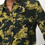 Equipment Scarab Camo Green Multi Slim Signature Silk Shirt Photo 12