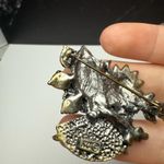 Autumn Winged Angel Sunflower Multi Color Enamel Brooch Pin Signed KC Photo 13