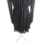 GILLI Black Brown Polka Dot Long Sleeve Dress Size Medium Photo 5