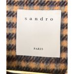 Sandro Paris Brodan Beaded Plaid Check Coat Wool Blend Button Front EU 38 US 6 Photo 12