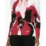 Ming Wang Tailored Fit Pink/Fuchsia/black Knit Sweater Jacket EUC Photo 1