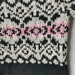 Odd Molly Fair Isle Sweater Knit Pullover Pink White Black Size 0 Photo 2