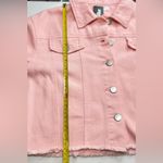 Zeagoo NWT Women’s M - Pink Cropped Denim Jacket Frayed Hem Lightweight Photo 5