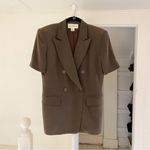 Jones New York  Vintage 90s Silk Double Breasted Short Sleeve Blazer Jacket 6 Photo 4