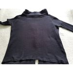 Free People  Juicy Long Sleeve Black Waffle Knit Cowl Neck Size XS Photo 5