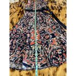 Haani Paisley Print Fit and Flare Dress Sleeveless Ribbon Tie Stretch Size PS Photo 4