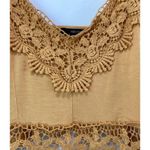 Forever 21 Cropped Floral Crochet Lace Sleeveless Top Size L Mustard Gold Yellow Bralette Photo 2