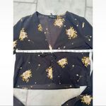 Nasty Gal  bell sleeve cropped black floral top blouse small Photo 7