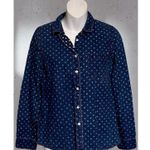 Madewell  Polka Dot Boyfriend Chambray Denim Shirt Size Small EUC!! Photo 0