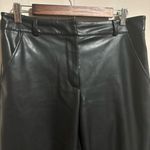 7 For All Mankind Faux Leather Wide Cropped Leg Pants Black- Size Medium Photo 3