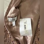 Badgley Mischka NWT BELLE  Rose Gold Sequin Crochet Pink Shift Dress Size 4 Photo 5