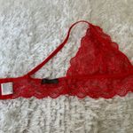 Red Sheer Lace Bralette Bra Sz Medium Photo 9