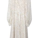 Gal Meets Glam Esther Floral Flowy Long Sleeve Dress (No Belt) Tan Cream 2 Photo 2