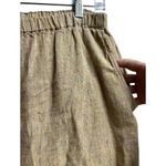 Flax by Jeanne Engelhart Linen Pants Small Toffee Brown Long Tapered Lagenlook Photo 2