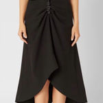 Adrienne Landau  Jet Black Gathered Midi Skirt Sz 14 NWT Photo 0