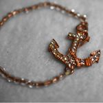 Source Unknown Anchor's Away Rose Gold Rhinestone Accent Beaded Stretch Like New Bracelet Photo 1
