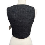 Altar'd State Altar’d State Black Sparkle Tweed Button Front Cropped Vest Size Small NWT Photo 4