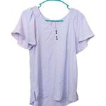 Maurice's  Size Extra Small Xs Light Pastel Purple Flutter Sleeve Blouse Top Poly Photo 0