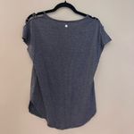 Yogalicious Gray/Blue Activewear Short Sleeve Top Photo 3