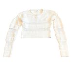 Helmut Lang  Pullover Chunky Knit White Sweater Cropped Stretch Size Small Womens Photo 1