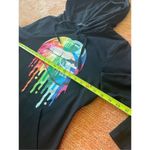 MAGICMK Women Long Sleeve Print Lips Slim Fitted Knee Length Sweatshirt with Poc Black Size M Photo 7