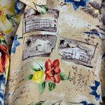 Alexander Campbell Vintage Hawaiian Shirt Size 16 Floral Button Up Aloha‎ Island Tan Photo 1
