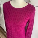 st. john's bay  Women's Pink Cable Knit Pullover Crew Neck Sweater Size M Photo 2
