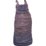 Nookie  Dress Womens Medium Blue Purple‎ Vision Midi Mesh Corset Square Neck Photo 1