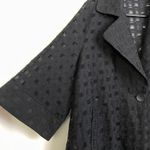 Damee Inc Jacket Womens Small Black Mesh Check Button Up Sheer Collared Photo 5