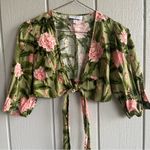 Agua Bendita x Target NWOT Linen Peony Print Tie Wrap Cropped Top Women’s S Photo 2